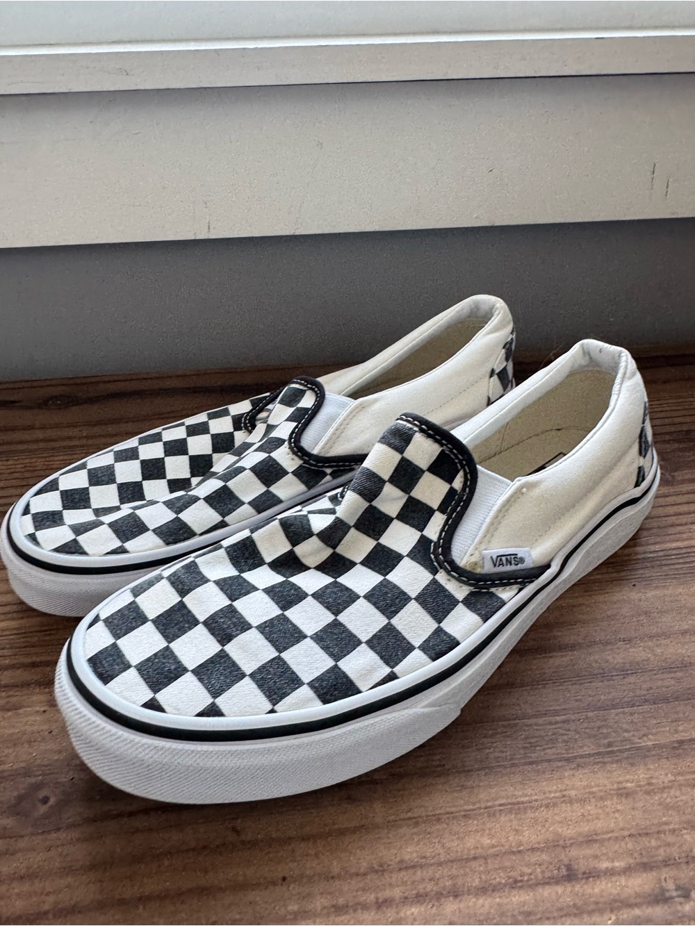 Vans Wonena Checkerboard Slip-On Sneakers - Black & White